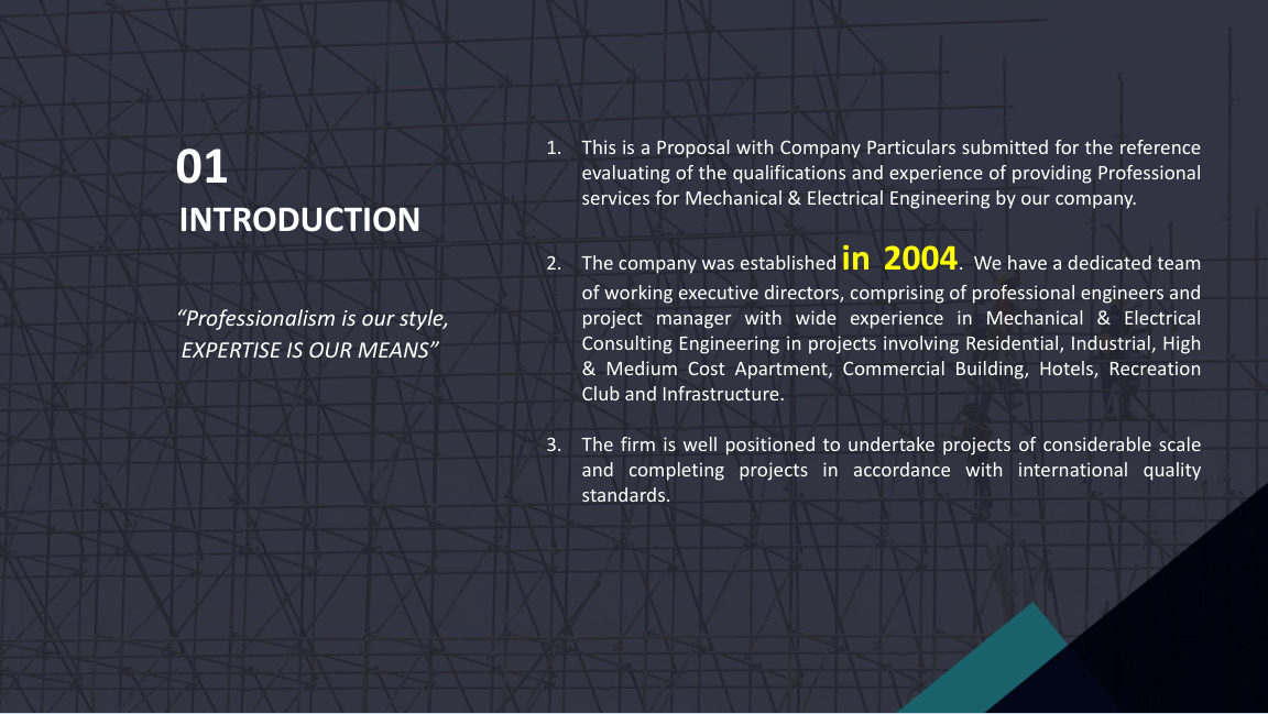 Perunding PAC company profile introduction visual